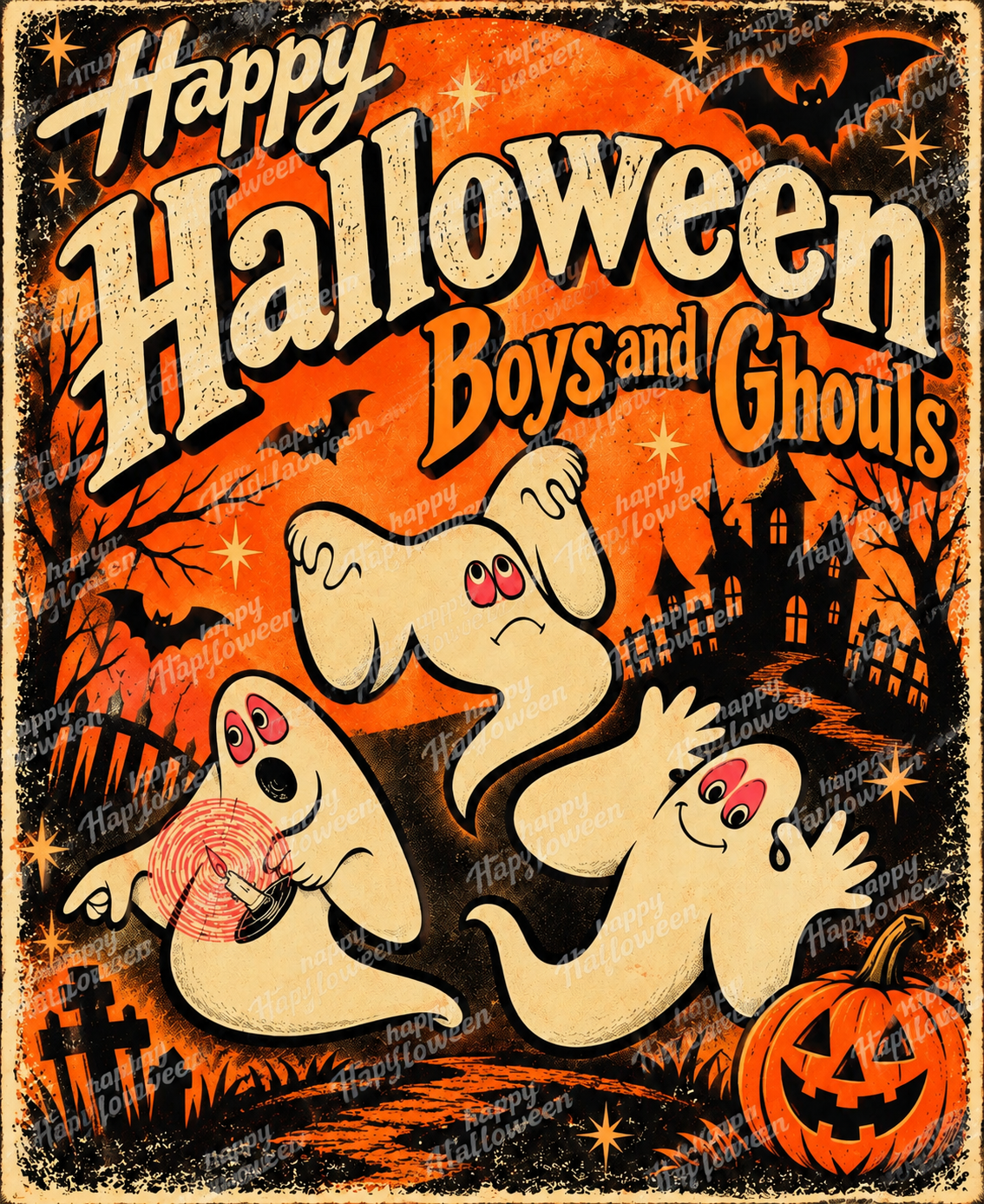 Halloween Boys and Ghouls – Die Cut Laminated Window Cut Out