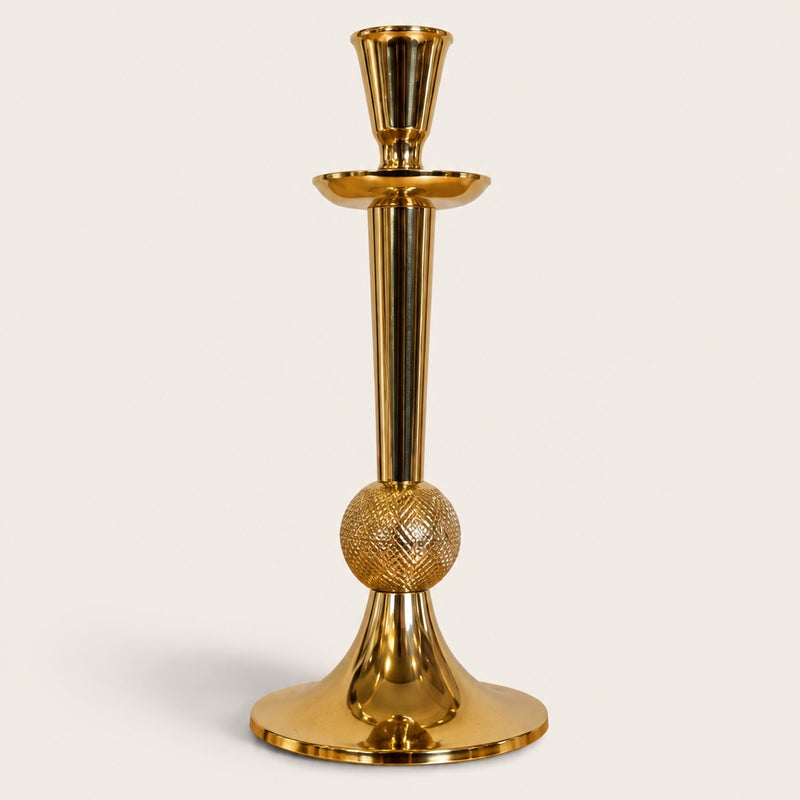 Vintage Brass Ball Candlestick