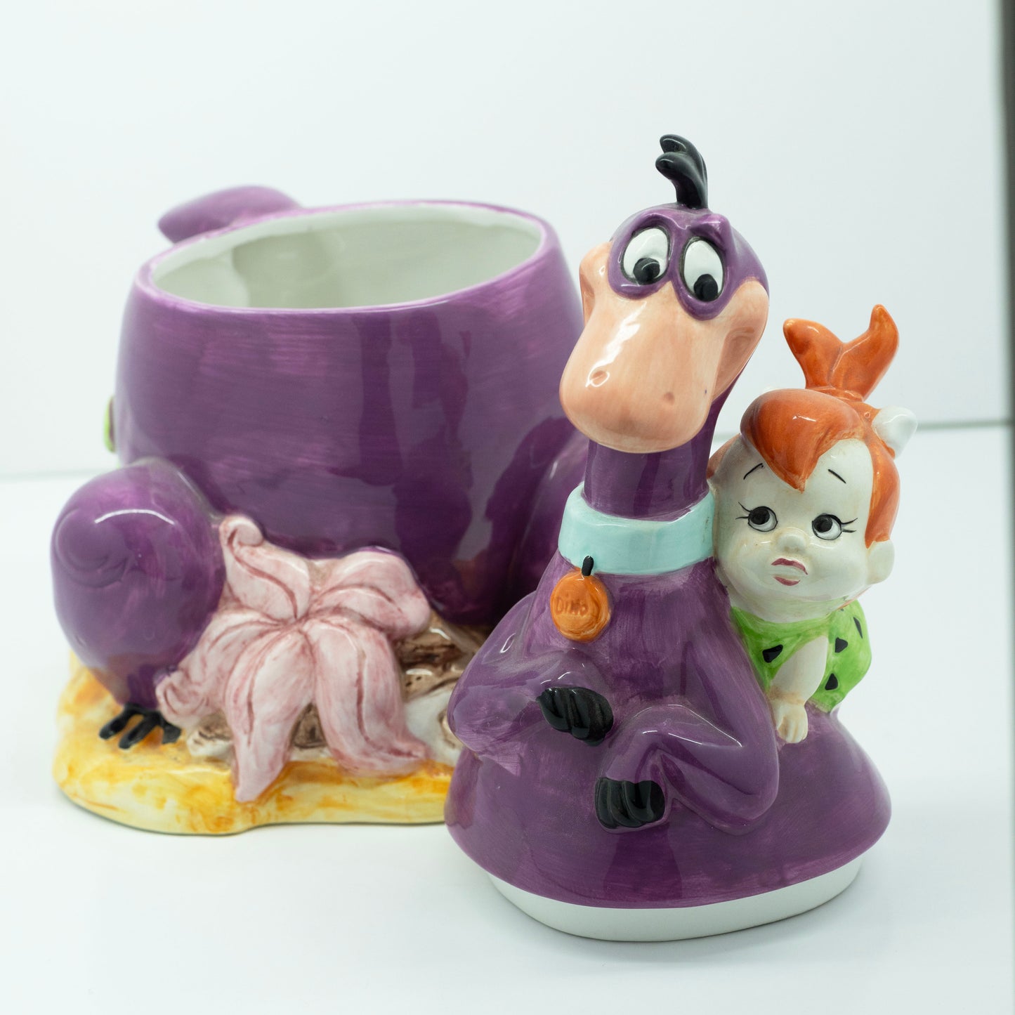 Flintstones Dino and Pebbles Cookie Jar - Vintage - Original Box