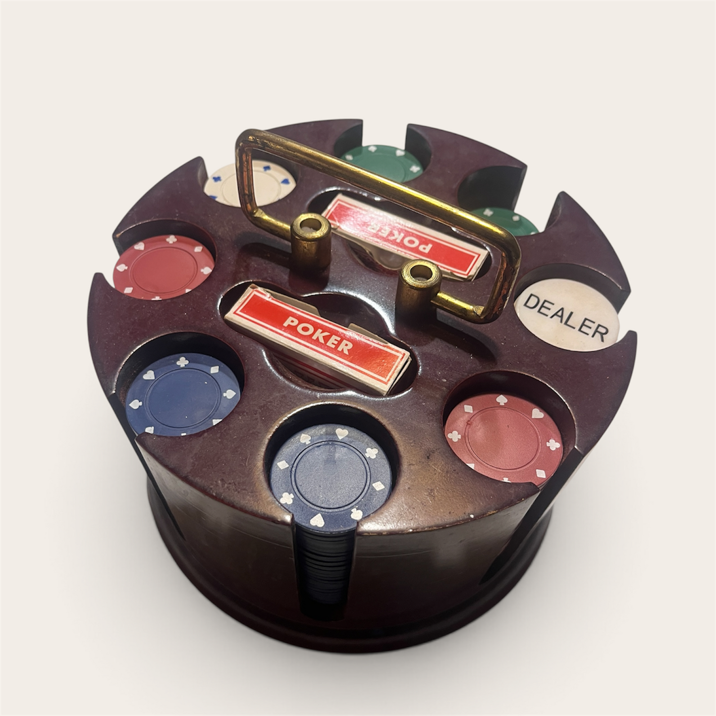 Vintage tabletop poker chip/card holder