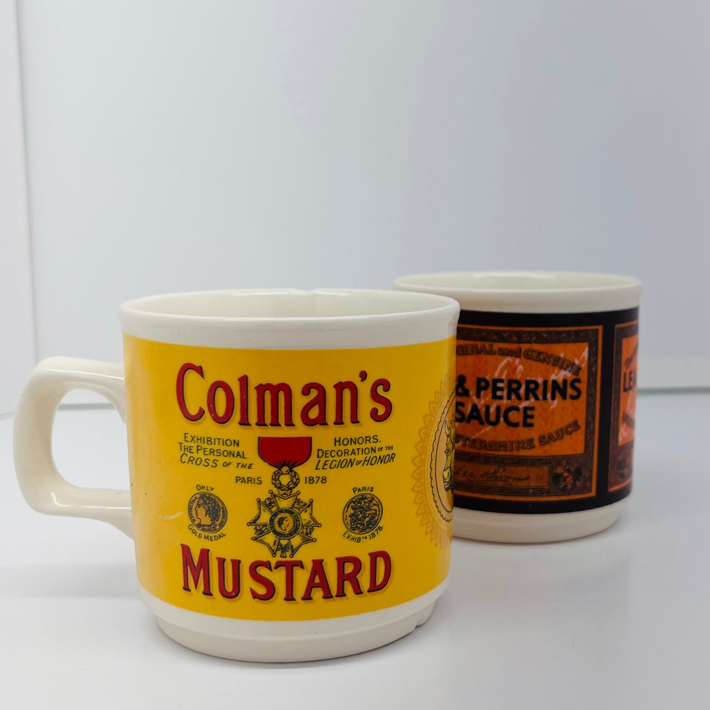 Vintage Colman's Mustard and Lee & Perrins Sauce Mugs