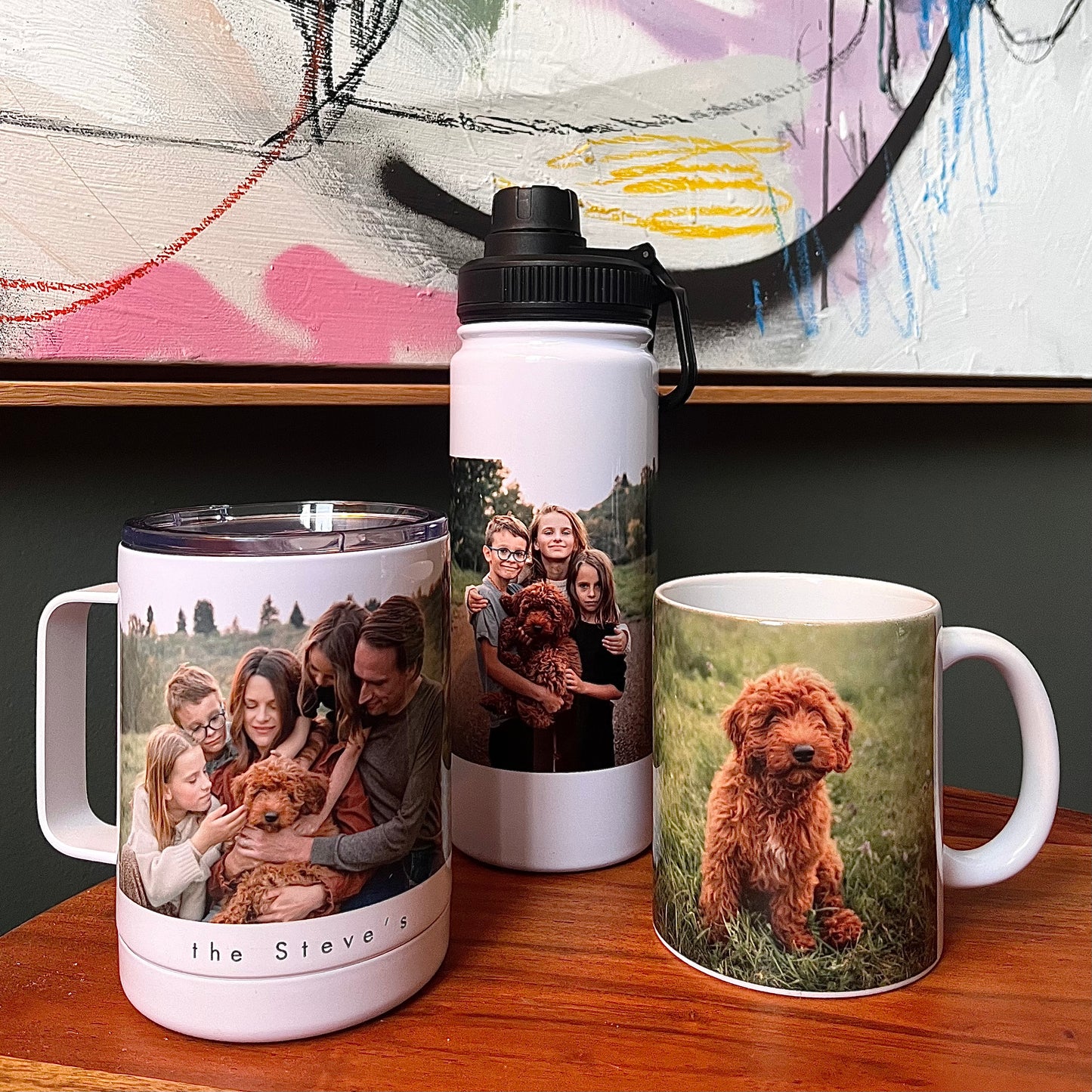 3 Pack Set - Custom Printed Water Bottle-Coffee Mug - ToGo Mug