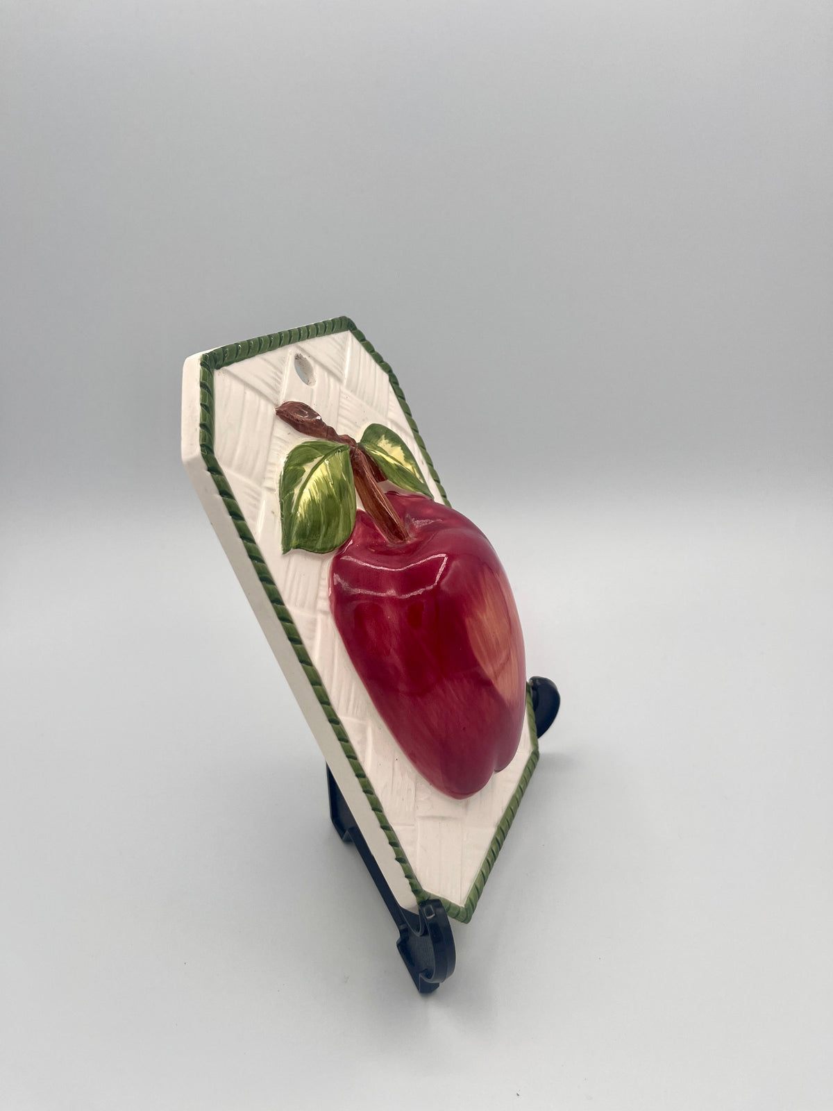 Vintage Japanese Ceramic Apple Wall Plaque