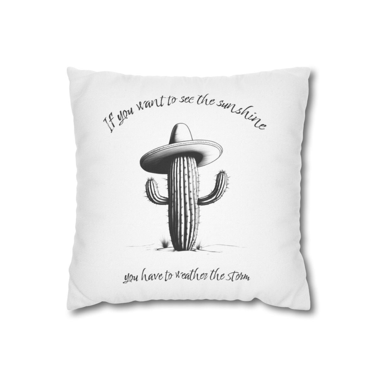 Sunshine after the Storm Cactus Pillow Cover 17"x17"