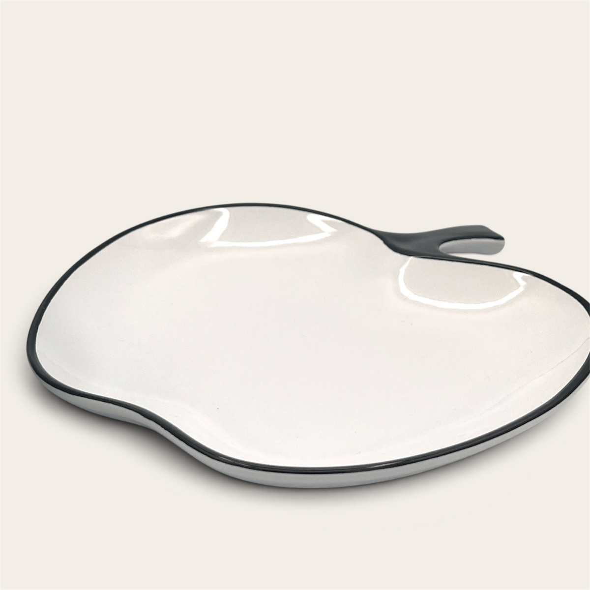 Apple-Shaped Ceramic Bowl & Plate Set