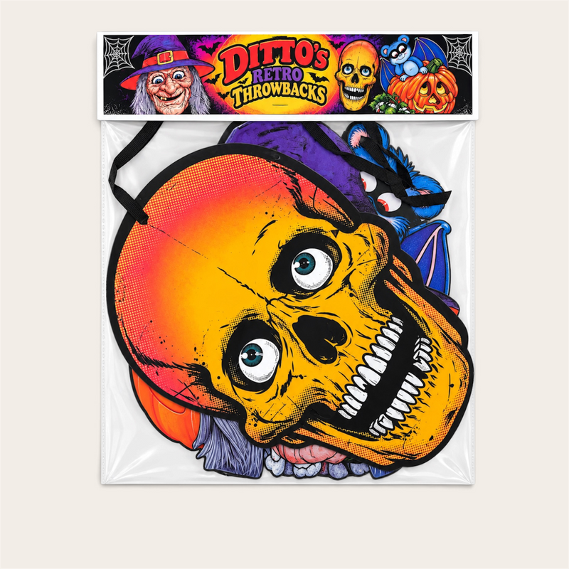 Retro Throwback Halloween Die-Cut Laminated Wall Decor