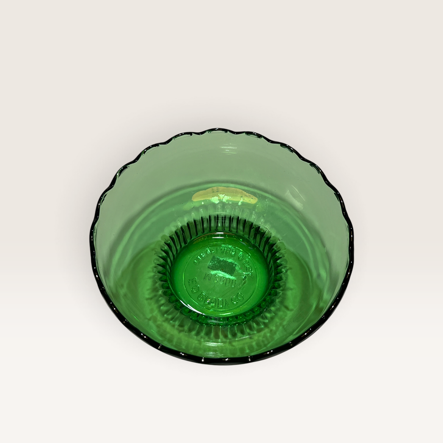 Vintage E.O. Brody Co. Green Glass Pedestal Bowl – M2000