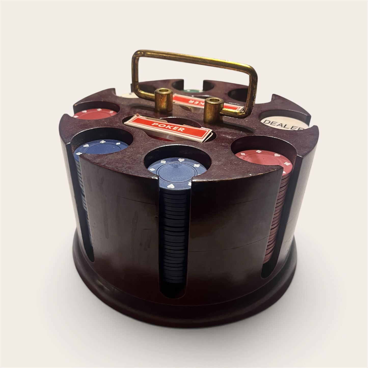 Vintage tabletop poker chip/card holder
