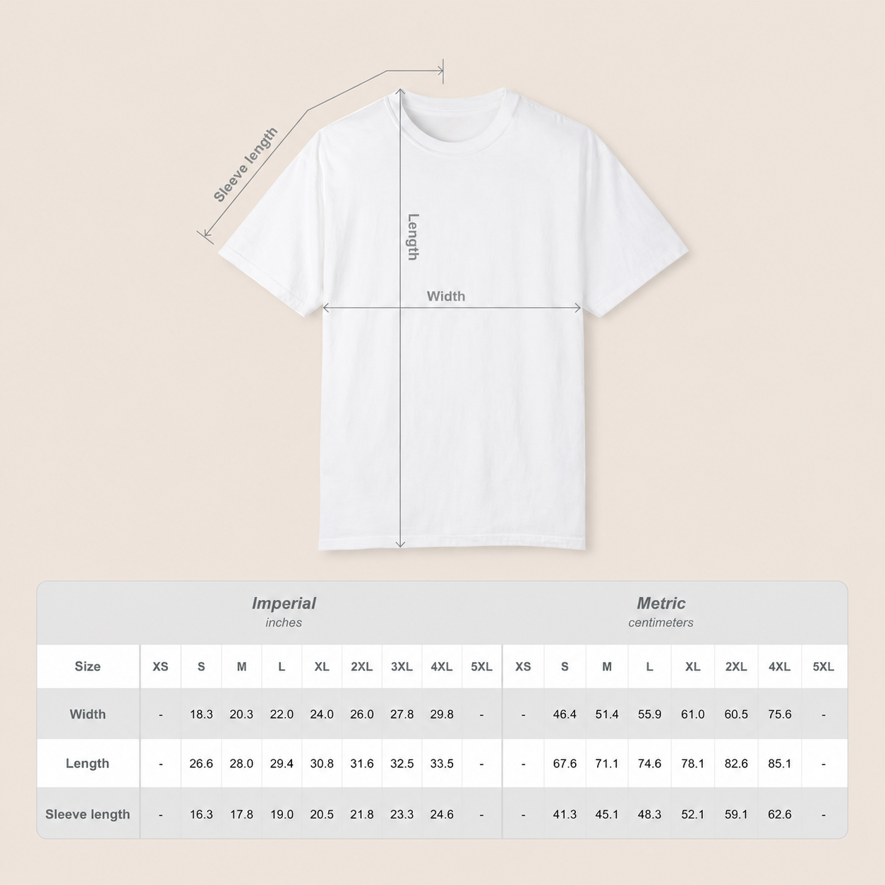 Lake Ontario Now And Forever Tee - size guide chart