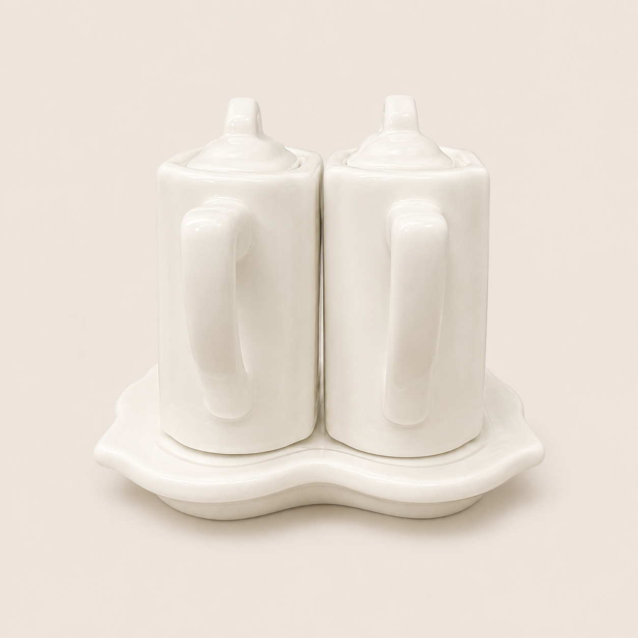 Vintage Restoration Hardware ceramic tea/condiment sets, circa 2001.