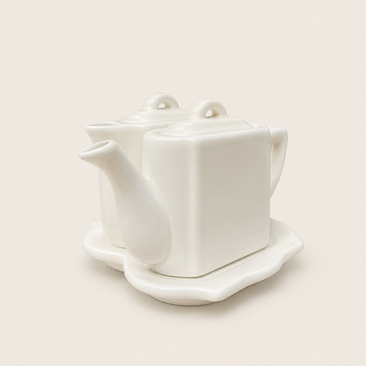 Vintage Restoration Hardware ceramic tea/condiment sets, circa 2001.