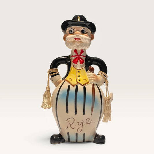 Vintage Rye Whiskey Ceramic Bottle – Character Decanter
