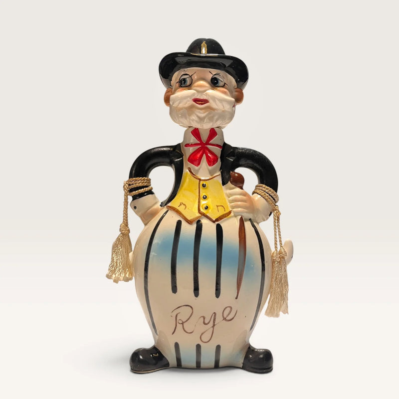 Vintage Rye Whiskey Ceramic Bottle – Character Decanter