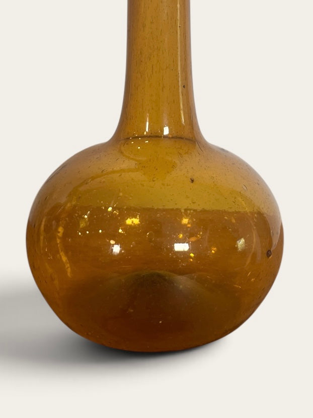 Vintage Amber Glass Vase