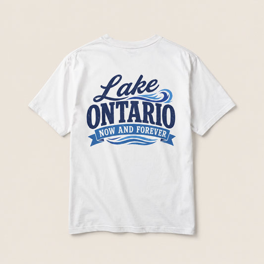Lake Ontario Now And Forever Tee - back graphic close-up