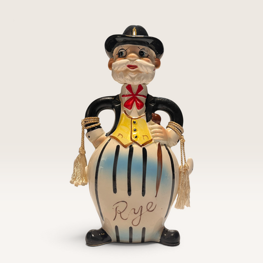 Vintage Rye Whiskey Ceramic Bottle – Character Decanter