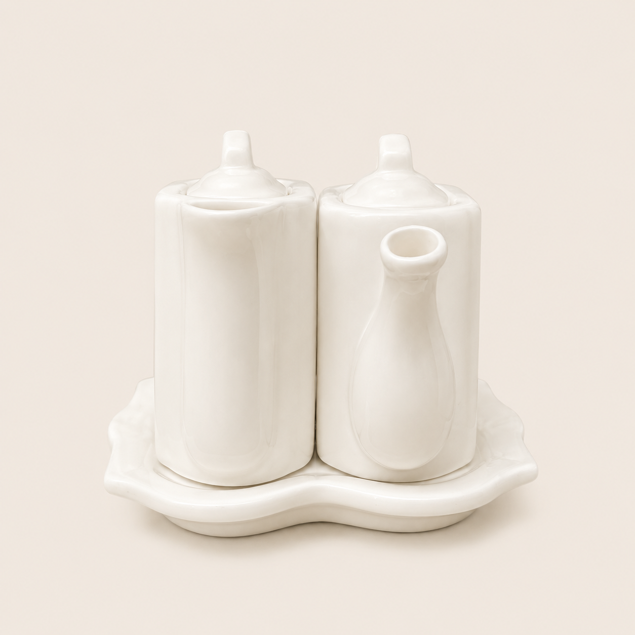 Vintage Restoration Hardware ceramic tea/condiment sets, circa 2001.