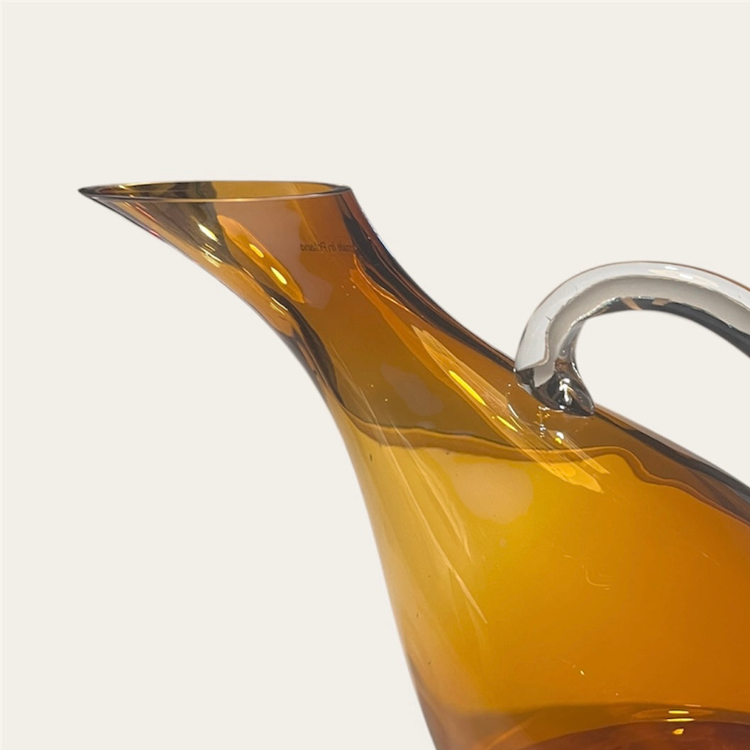 Vintage Amber Glass Pitcher/Decanter