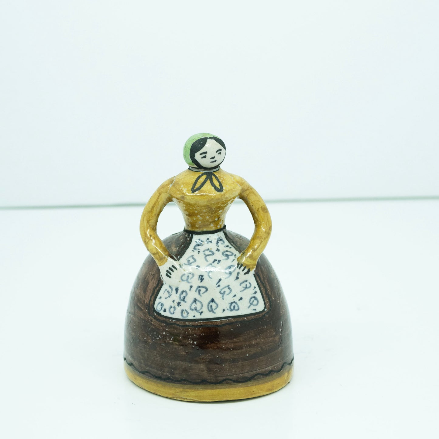 Alfar del Río Folk Art Pottery Woman Bell