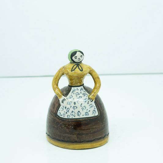 Alfar del Río Folk Art Pottery Woman Bell