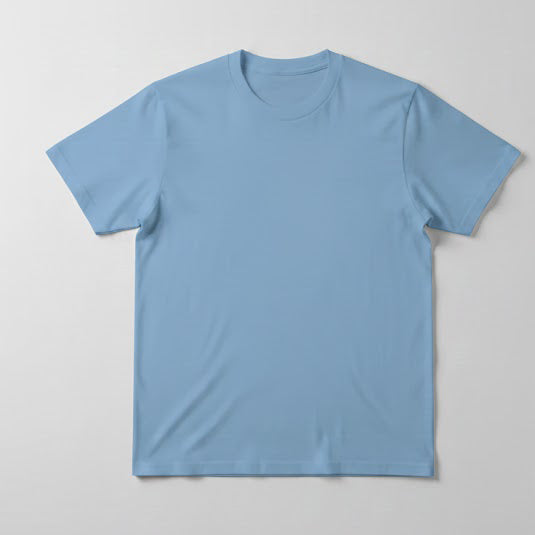 Custom sky blue unisex T-shirt flat lay — Pride apparel and custom shirt design, Ditto Toronto