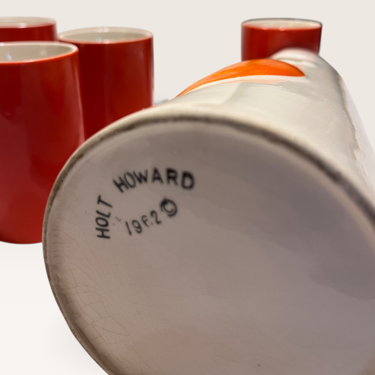 1962 - Holt Howard Orange Juice Jug with 2 Glasses
