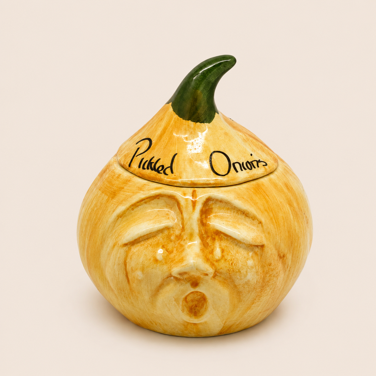 Collectible 1970's Pickled Onions Face Jar