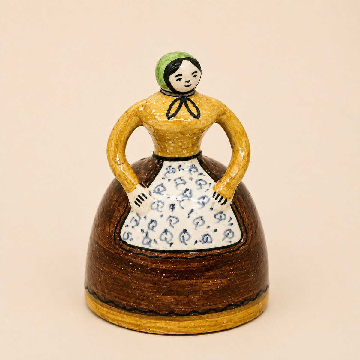 Alfar del Río Folk Art Pottery Woman Bell