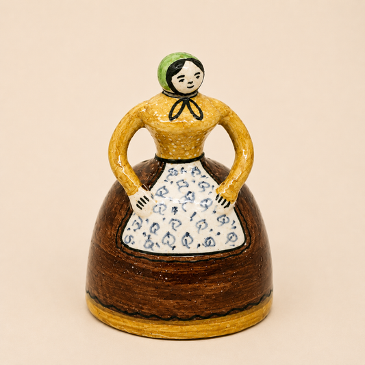 Alfar del Río Folk Art Pottery Woman Bell