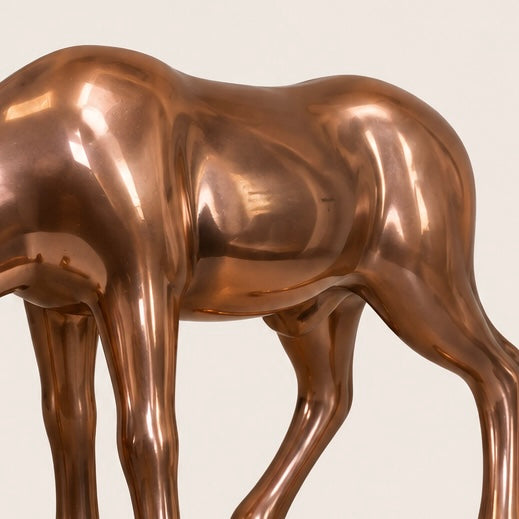 Vintage Copper-Tone Deer Sculpture