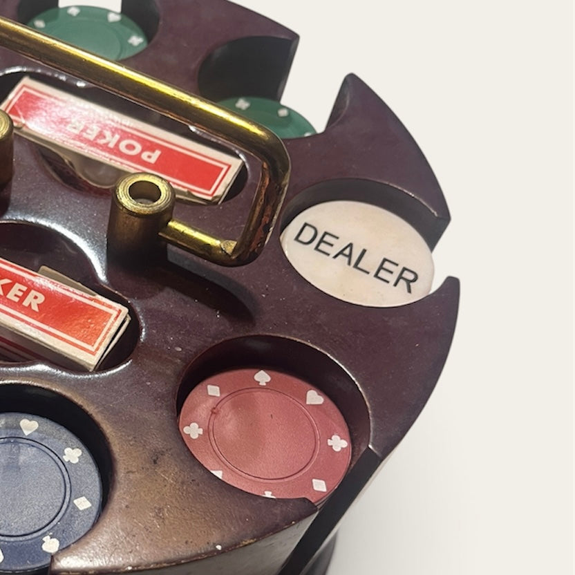 Vintage tabletop poker chip/card holder