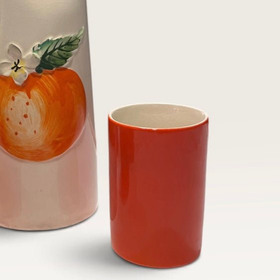 1962 - Holt Howard Orange Juice Jug with 2 Glasses