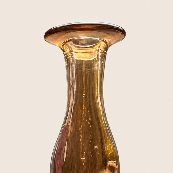 Vintage Amber Glass Candlestick Holders