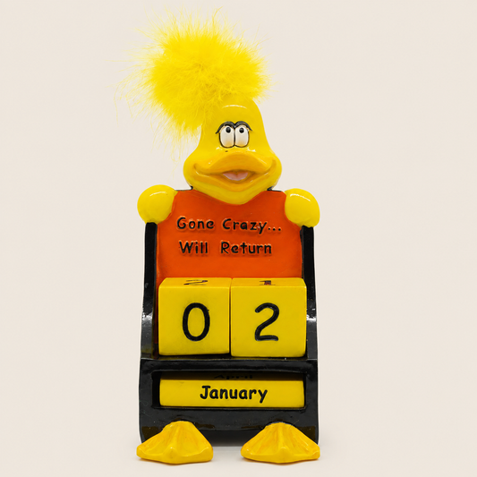 Vintage Duck “Gone Crazy… Will Return” Perpetual Calendar