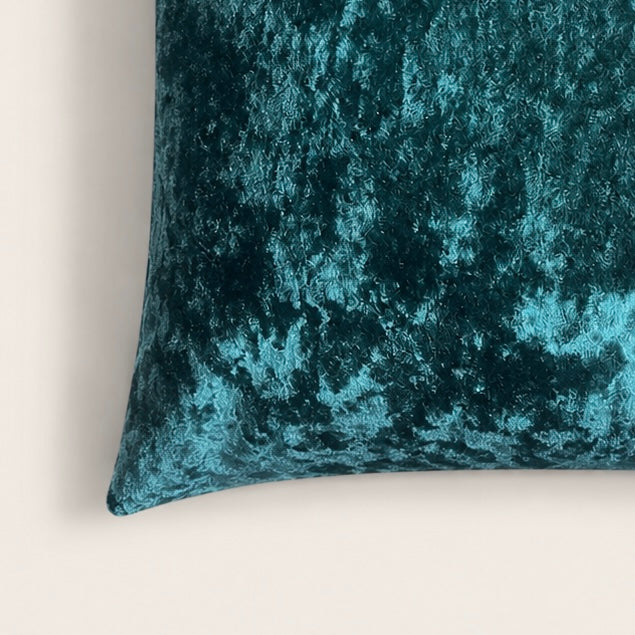 Green Velvet Pillow With Canvas Back Side
