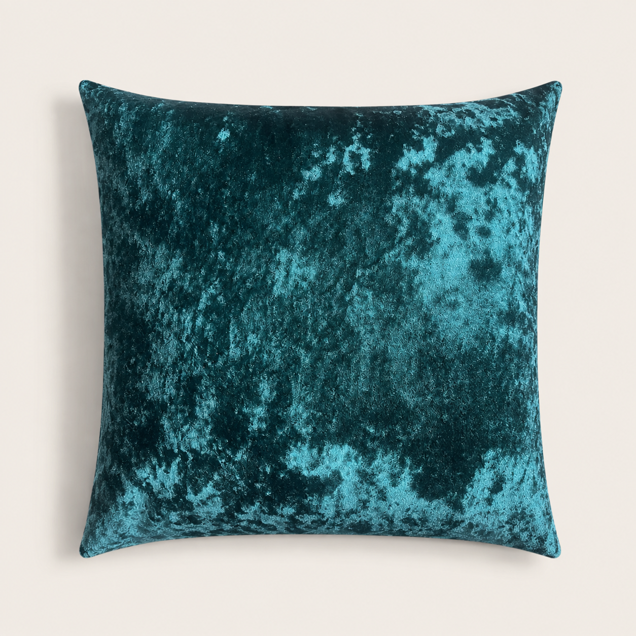 Green Velvet Pillow With Canvas Back Side