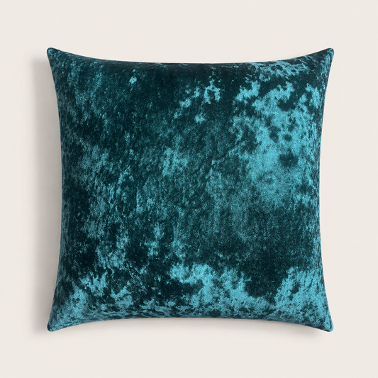 Green Velvet Pillow With Canvas Back Side