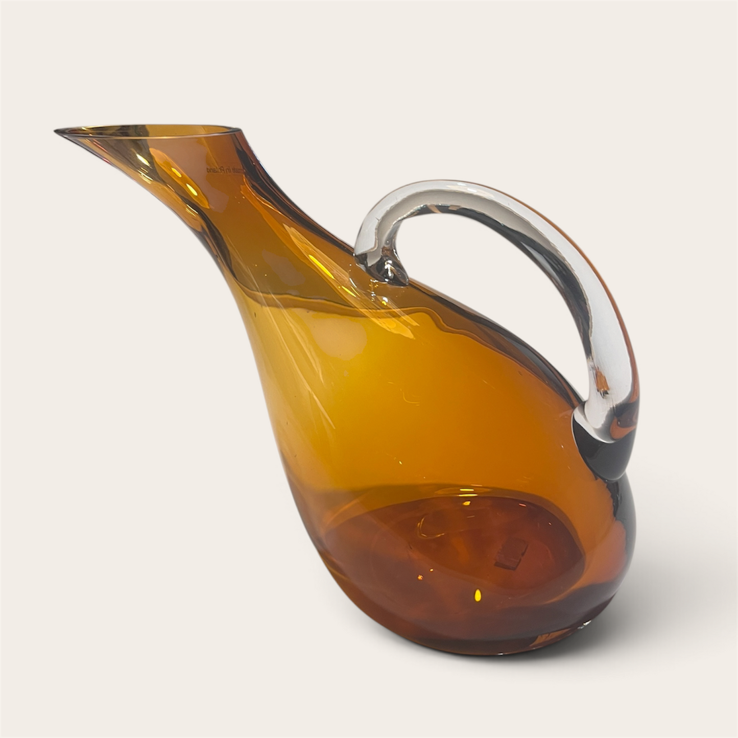 Vintage Amber Glass Pitcher/Decanter