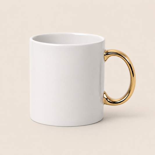 Custom Gold Handle 11oz Coffee Mug
