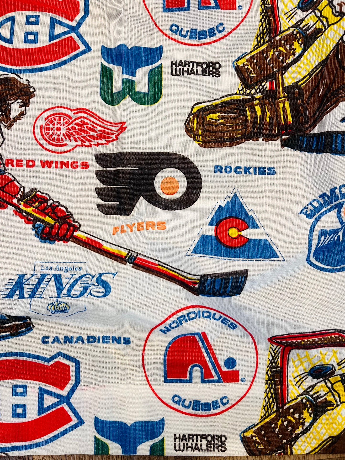 Vintage 1970's NHL Hockey Curtains (2 panels)