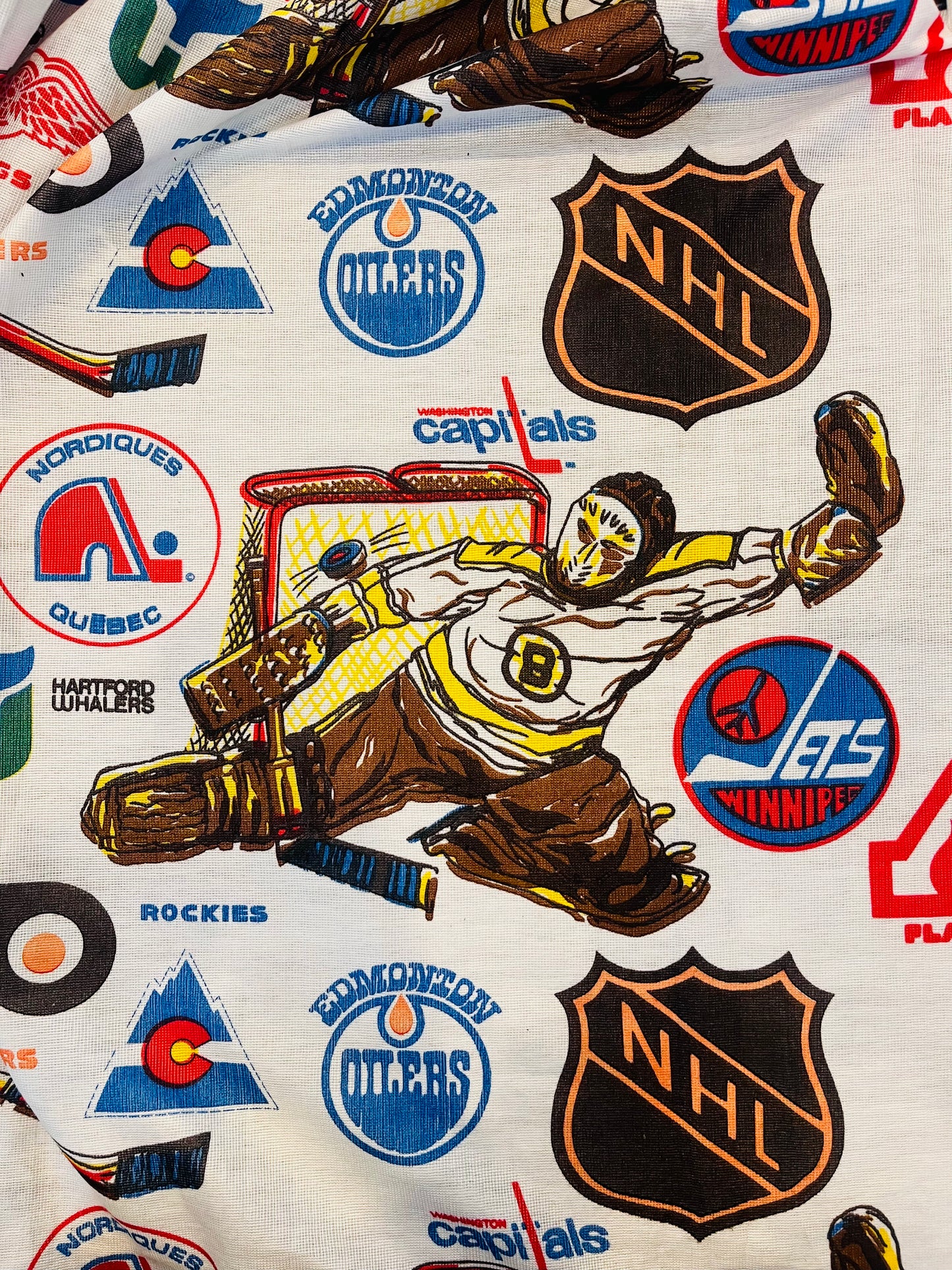 Vintage 1970's NHL Hockey Curtains (2 panels)