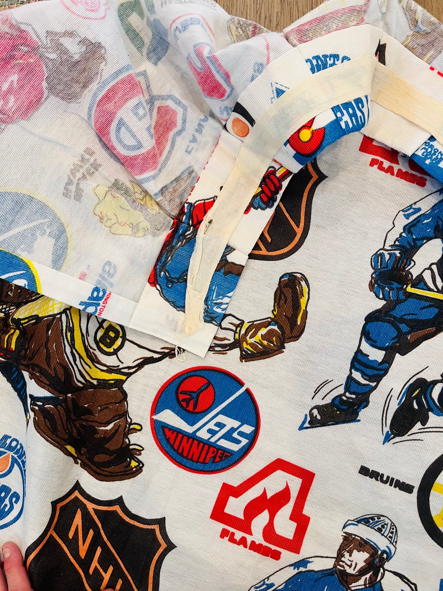 Vintage 1970's NHL Hockey Curtains (2 panels)