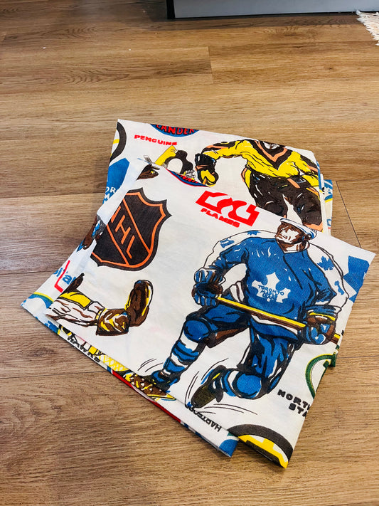 Vintage 1970's NHL Hockey Curtains (2 panels)