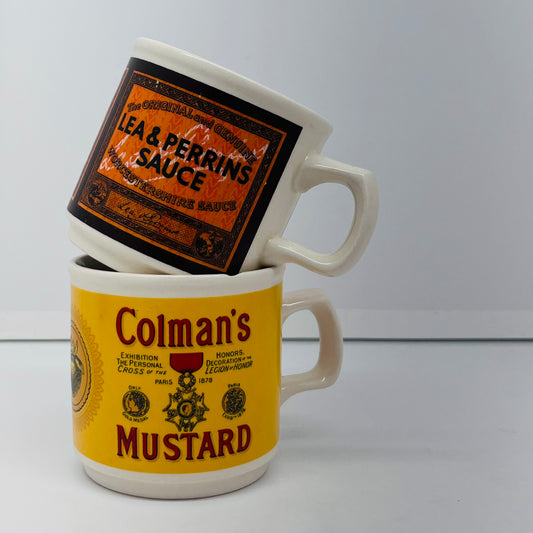 Vintage Colman's Mustard and Lee & Perrins Sauce Mugs