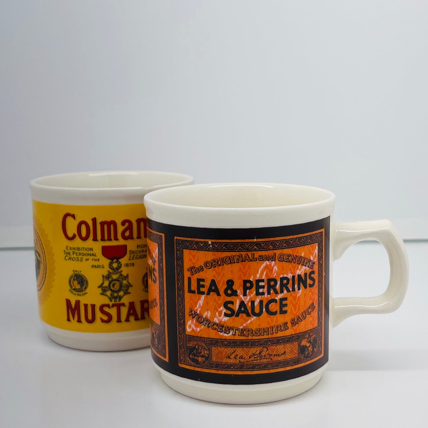 Vintage Colman's Mustard and Lee & Perrins Sauce Mugs