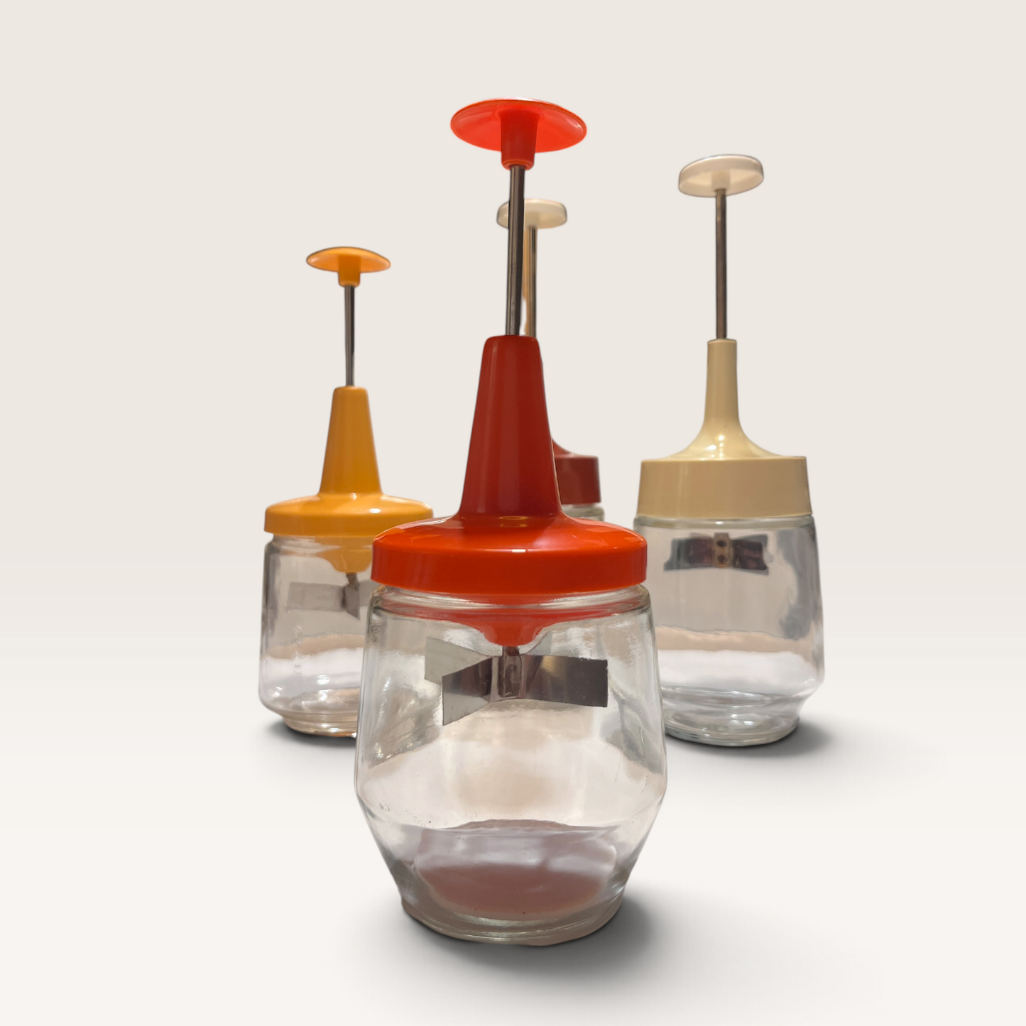 Vintage Push-Down Glass Jar Food Chopper (SlapChop)