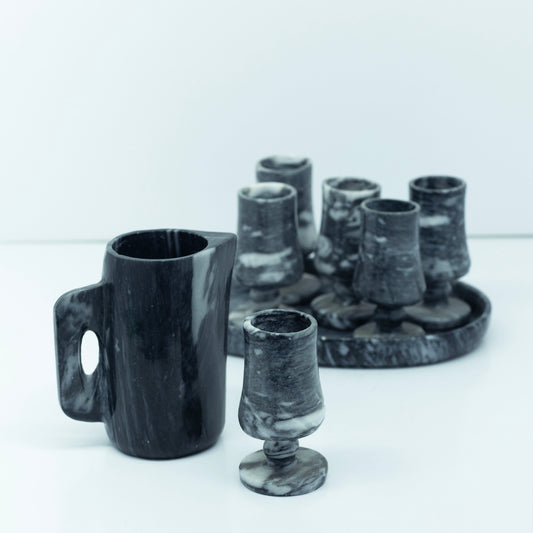 Marble Onyx Shot Glass Set - Vintage