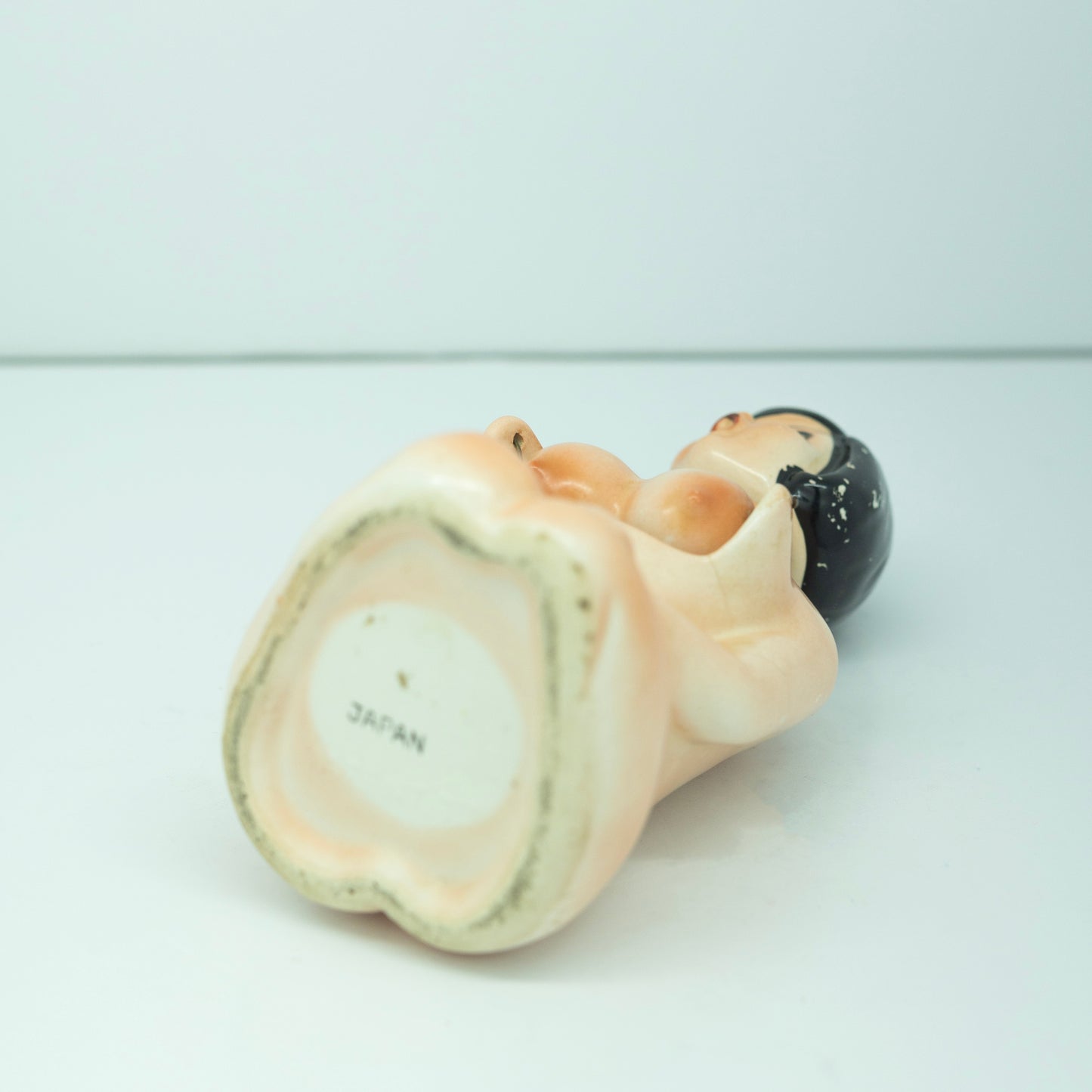 Risqué Ceramic Whiskey Bottle Gal 1950's  - Corked Bottle