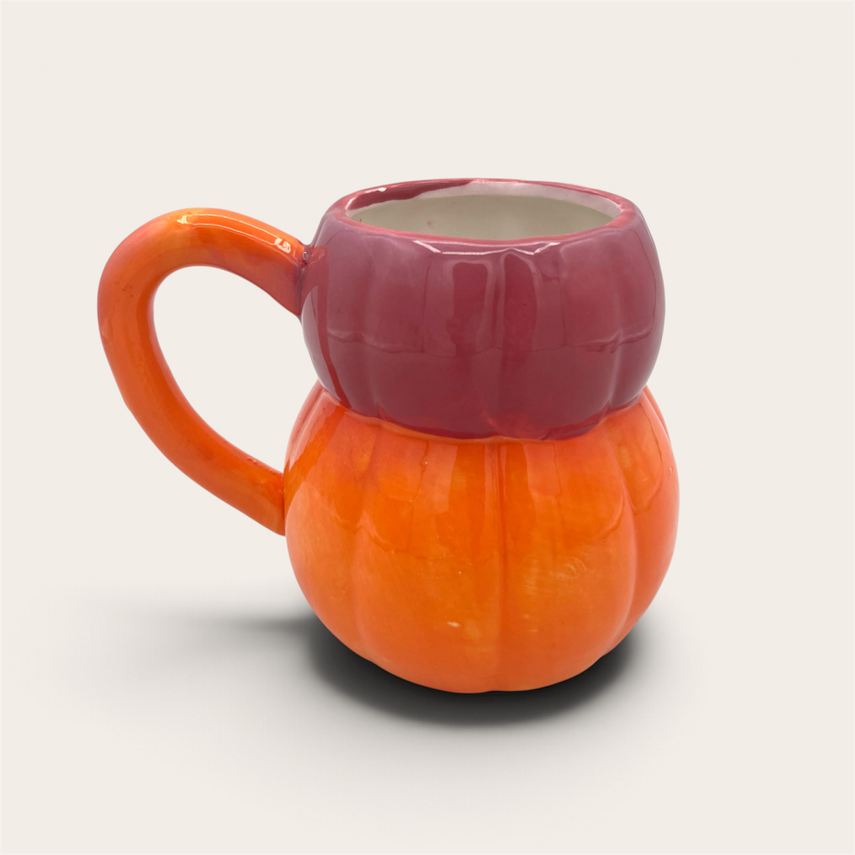 Halloween stacked pumpkin mug back view
