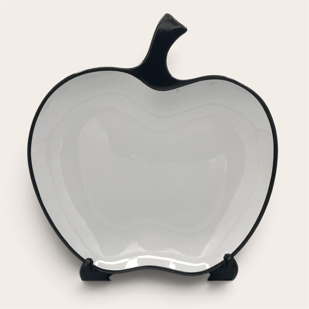 Apple-Shaped Ceramic Bowl & Plate Set